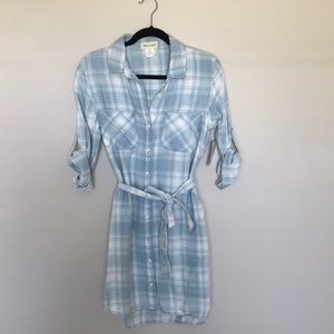 NWT Anthropologie Blue Plaid Dress